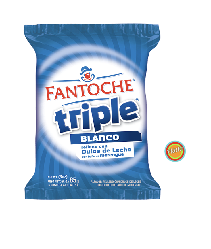 Alfajor Fantoche Triple Blanco 85 gr